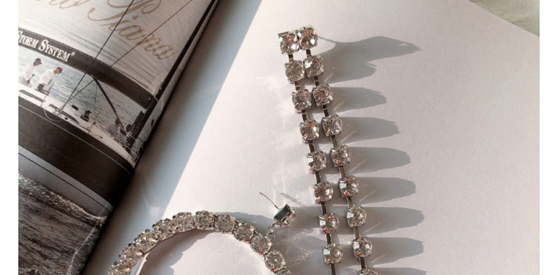 Fashion Silver Ab Asymmetric Big Ring Earrings,Hoop Earrings