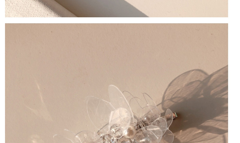 Fashion White Transparent Flower Pearl Hair Clip,Hairpins