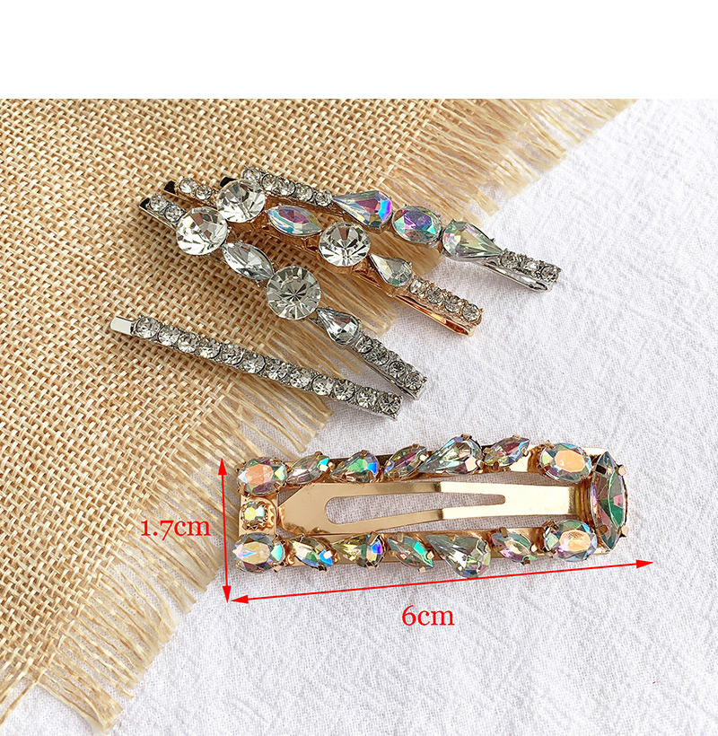 Fashion Ab Color Alloy Set With Diamond Hair Clips,Hairpins
