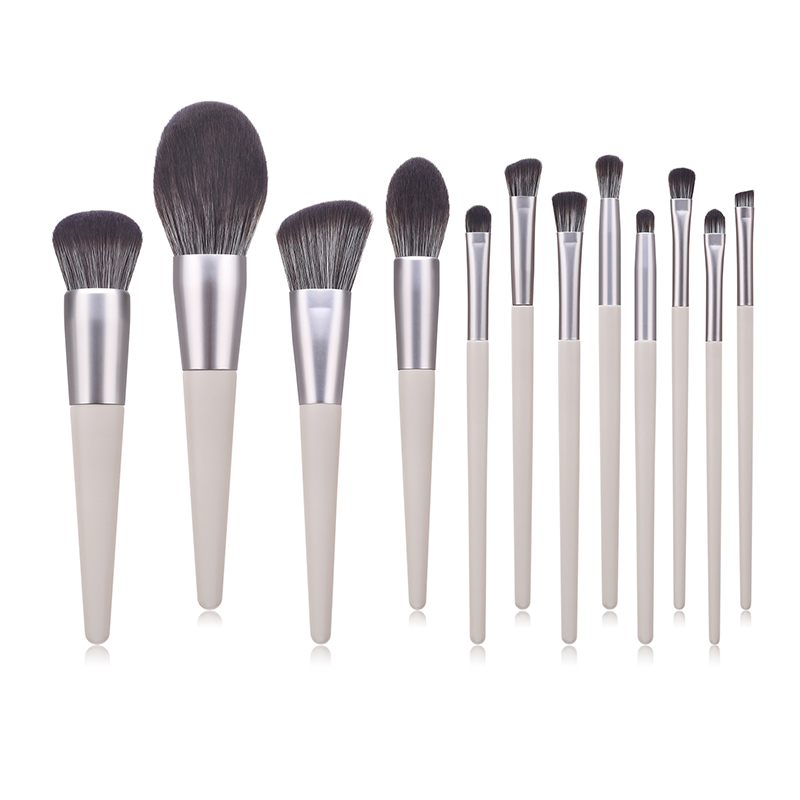 Fashion Gray 12-pack Tapered Rabbit Gray Makeup Brush,Beauty tools