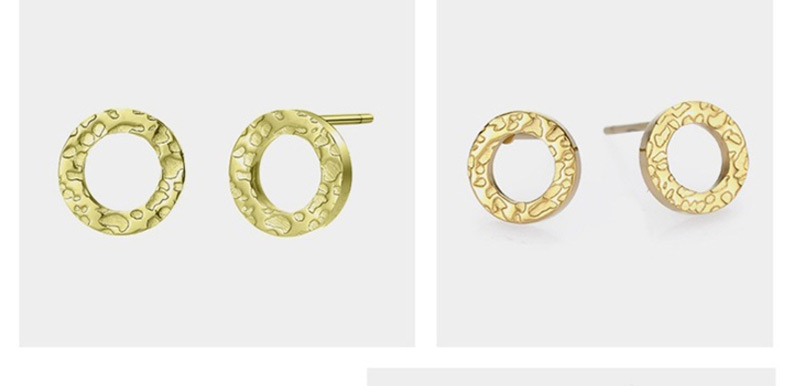 Fashion Gold Stainless Steel Geometric Round Earrings,Earrings