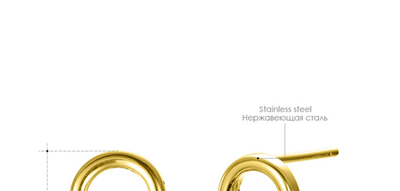 Fashion Gold Stainless Steel Hollow Geometric Round Earrings,Earrings