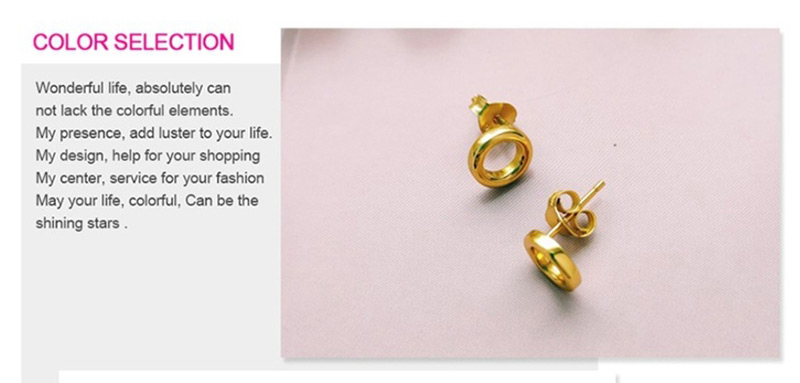 Fashion Gold Stainless Steel Hollow Geometric Round Earrings,Earrings