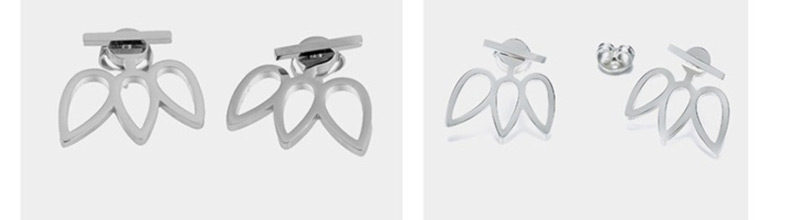 Fashion Steel Color Stainless Steel Flower Earrings,Earrings