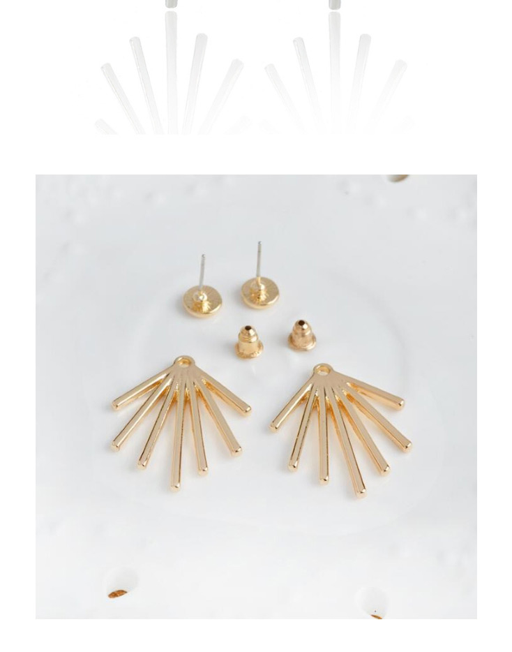Fashion Triangle Gold Alloy Geometry Water Droplets Full Of Split Ear Studs,Stud Earrings