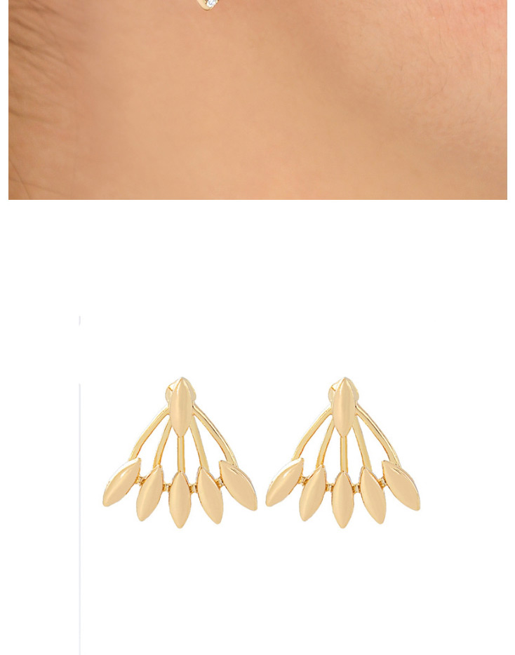 Fashion Triangle Gold Alloy Geometry Water Droplets Full Of Split Ear Studs,Stud Earrings