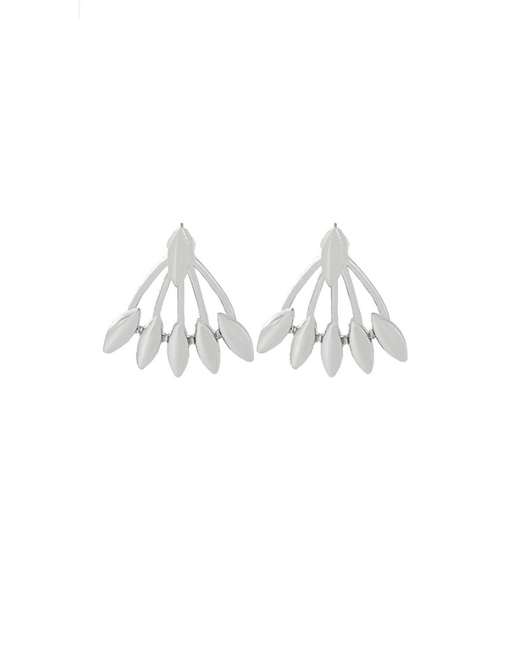 Fashion Silver Drop Alloy Geometry Water Droplets Full Of Split Ear Studs,Stud Earrings
