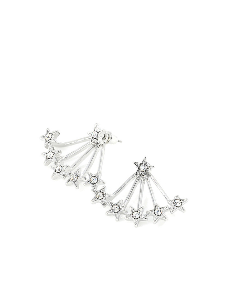 Fashion Line Silver Alloy Geometry Water Droplets Full Of Split Ear Studs,Stud Earrings