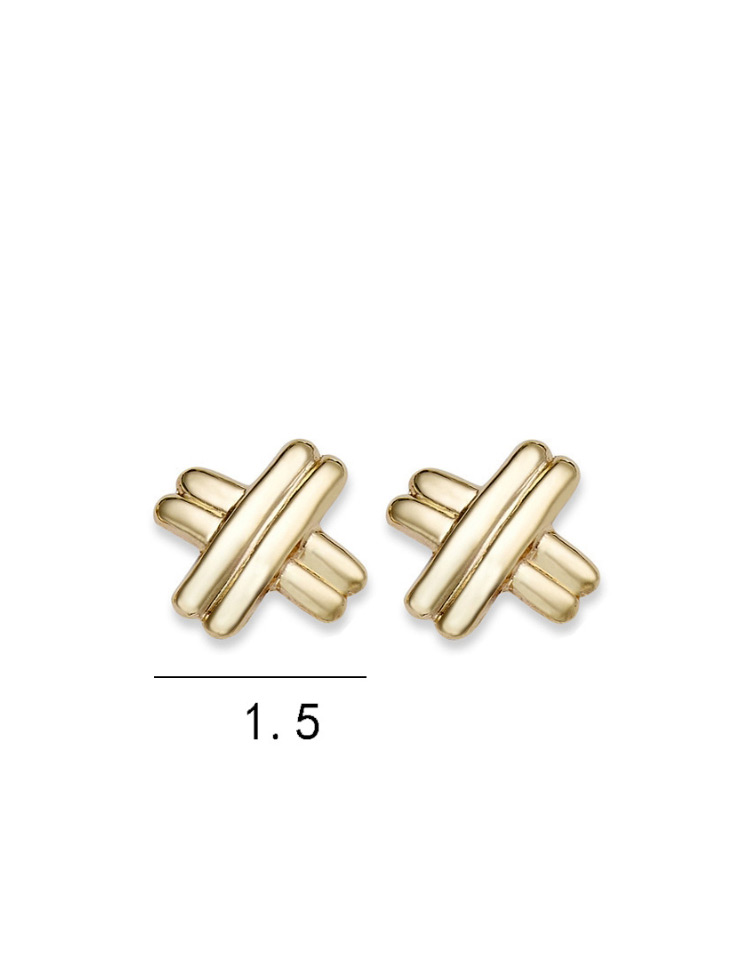 Fashion Eight-character Gold Geometric Alloy Earrings,Stud Earrings