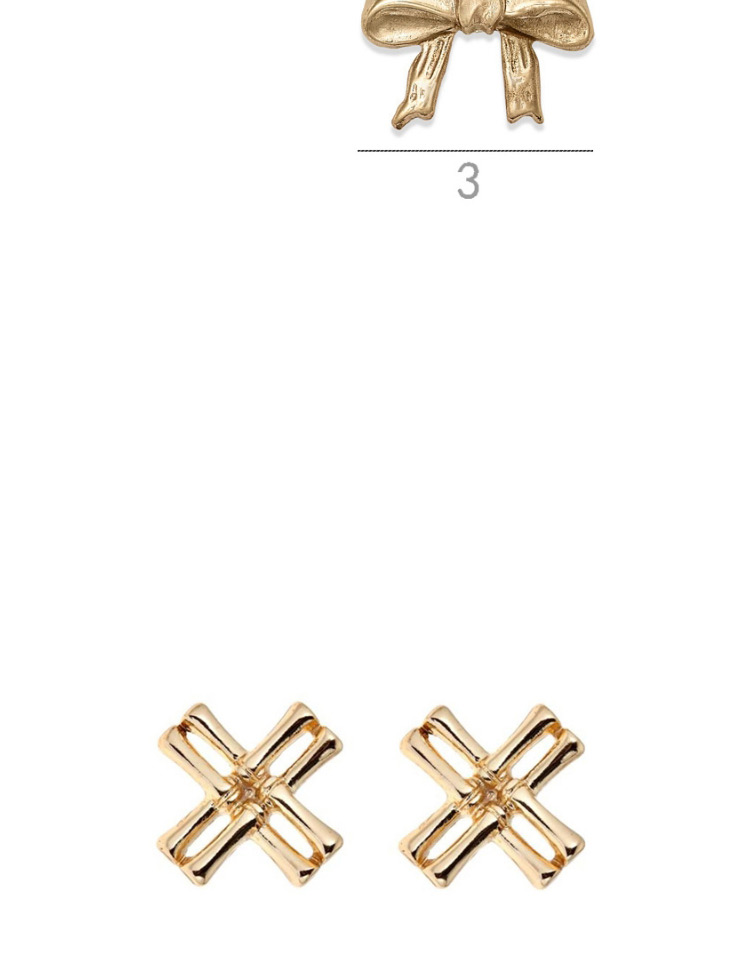 Fashion Eight-character Gold Geometric Alloy Earrings,Stud Earrings