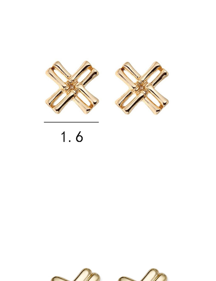 Fashion Cross Silver Geometric Alloy Earrings,Stud Earrings