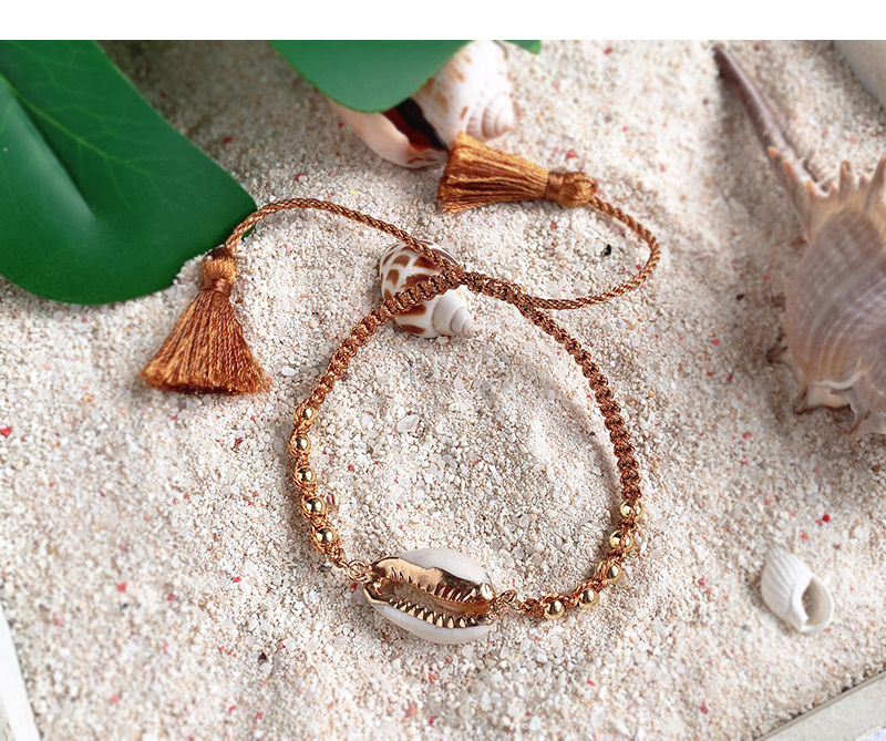Fashion Navy + Gold Alloy Woven Shell Bracelet,Fashion Bracelets
