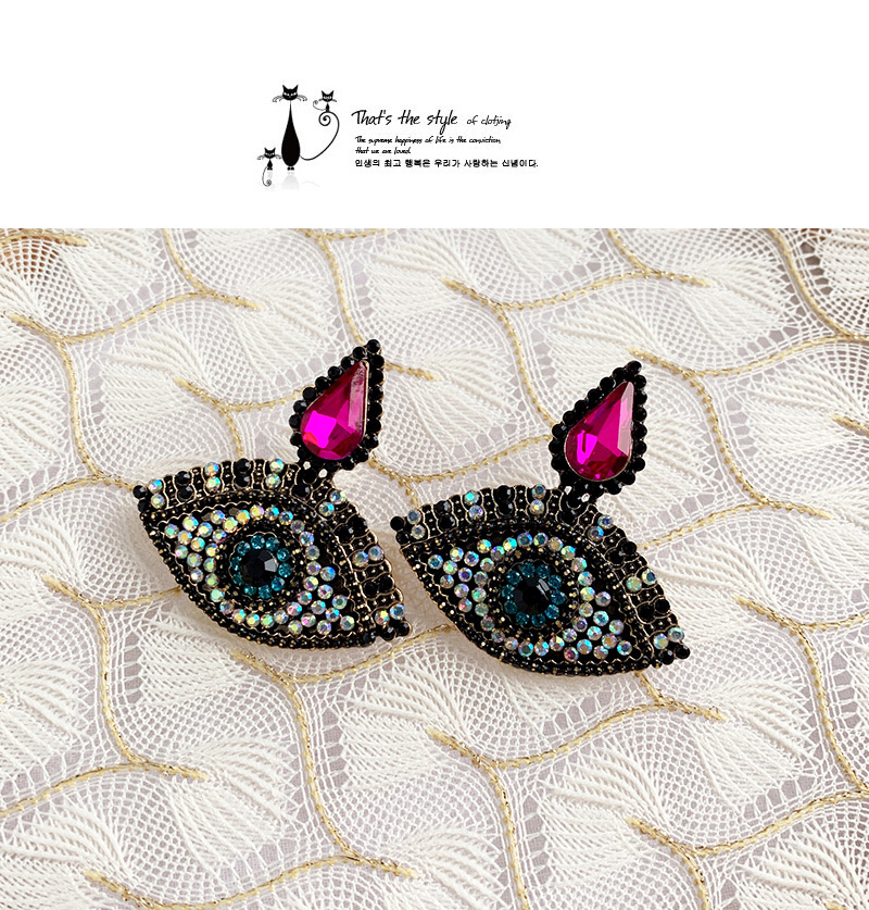 Fashion Purple Alloy Diamond Eye Studs,Stud Earrings