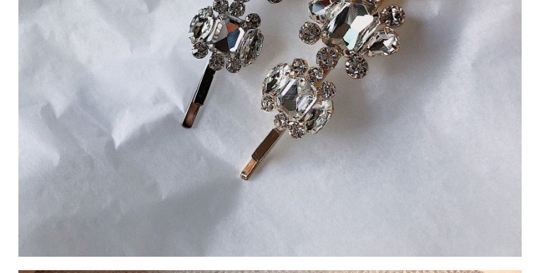 Fashion Silver Gemstone-studded Hair Clip,Hairpins