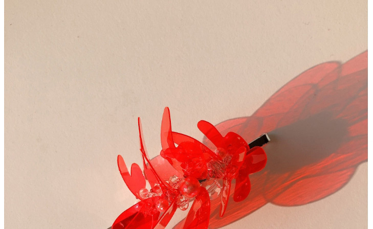 Fashion Red Transparent Flower Pearl Hair Clip,Hairpins