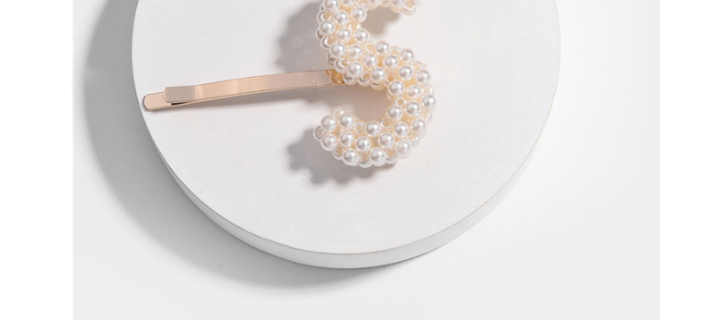Fashion S Gold Pearl Weave Letter Hairpin,Hairpins
