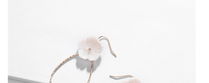 Fashion Yellow Natural Pearl Shell Flower Copper Drop Earrings,Drop Earrings