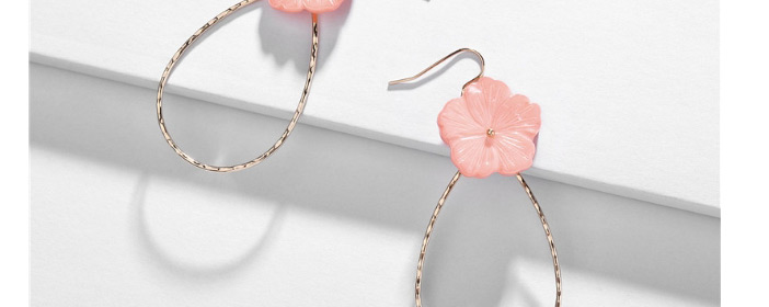 Fashion Pink Natural Pearl Shell Flower Copper Drop Earrings,Drop Earrings