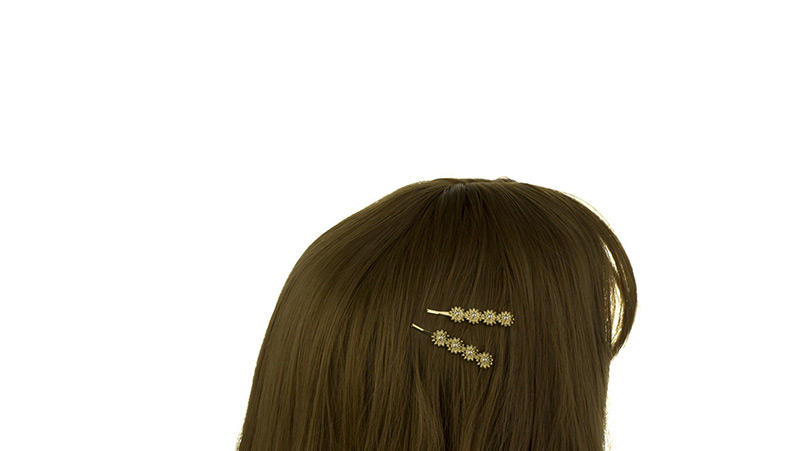 Fashion Pearl + Drill Alloy Flower Diamond Heart-shaped Pearl Hair Clip,Hairpins