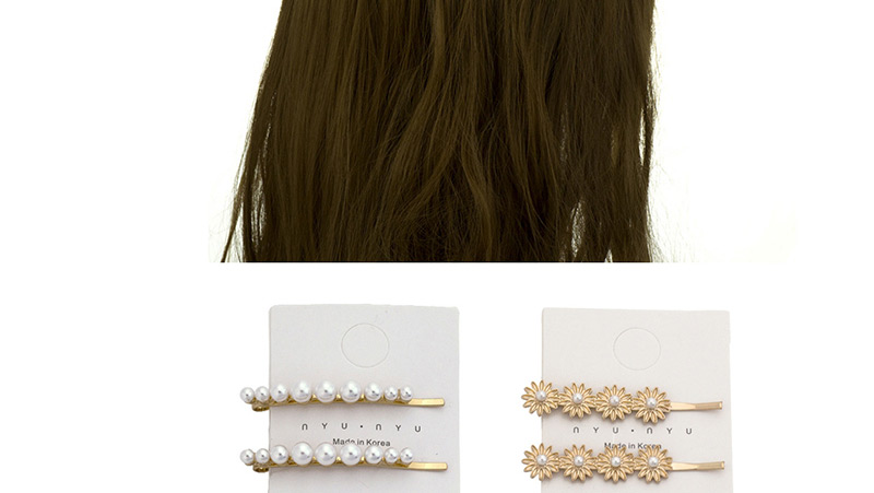 Fashion Round Pearl Alloy Flower Diamond Heart-shaped Pearl Hair Clip,Hairpins