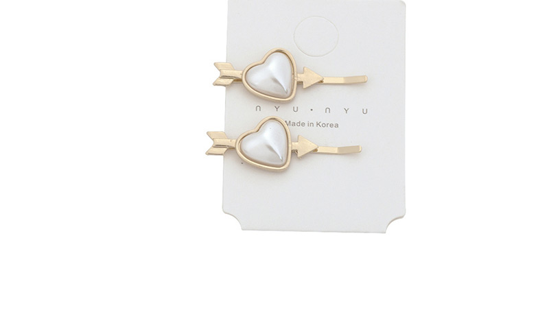 Fashion Round Pearl Alloy Flower Diamond Heart-shaped Pearl Hair Clip,Hairpins
