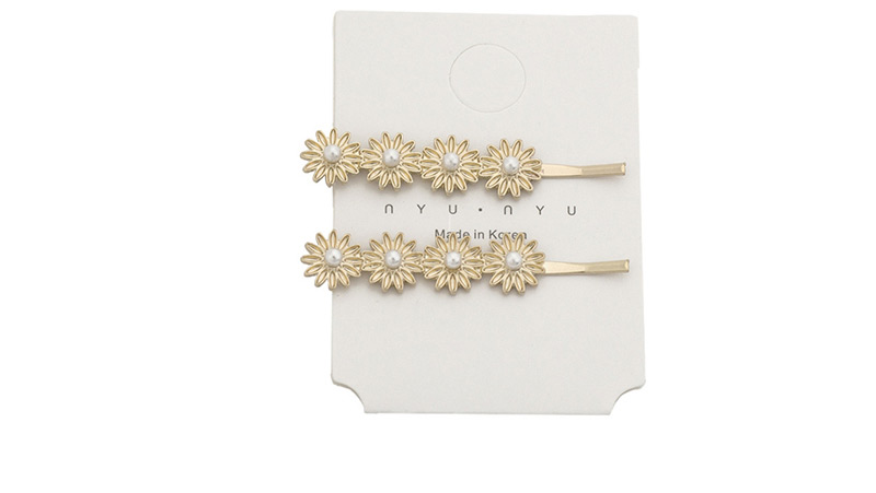 Fashion Pearl + Drill Alloy Flower Diamond Heart-shaped Pearl Hair Clip,Hairpins
