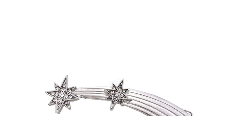 Fashion Silver Curved Star Hairpin,Hairpins