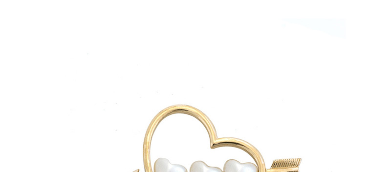 Fashion 1 Gold Color Love Heart Shaped Pearl Hair Clip,Hairpins