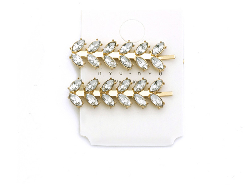 Fashion 6 Gold Color Leaf Flower With Diamond Clips Set,Hairpins
