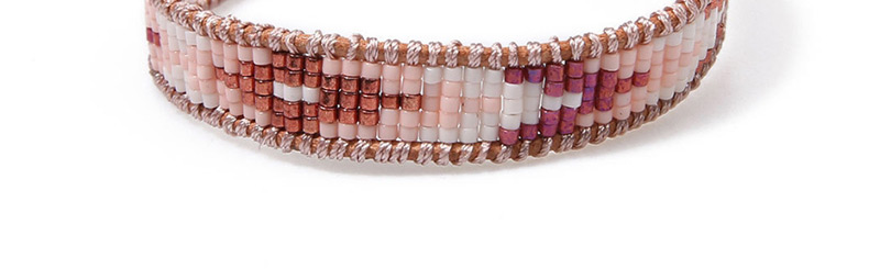 Fashion Pink Rice Beads Woven Bracelet,Beaded Bracelet
