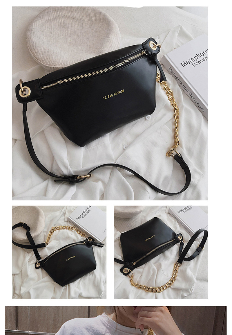 Fashion Black Letter Chain Shoulder Messenger Bag,Shoulder bags