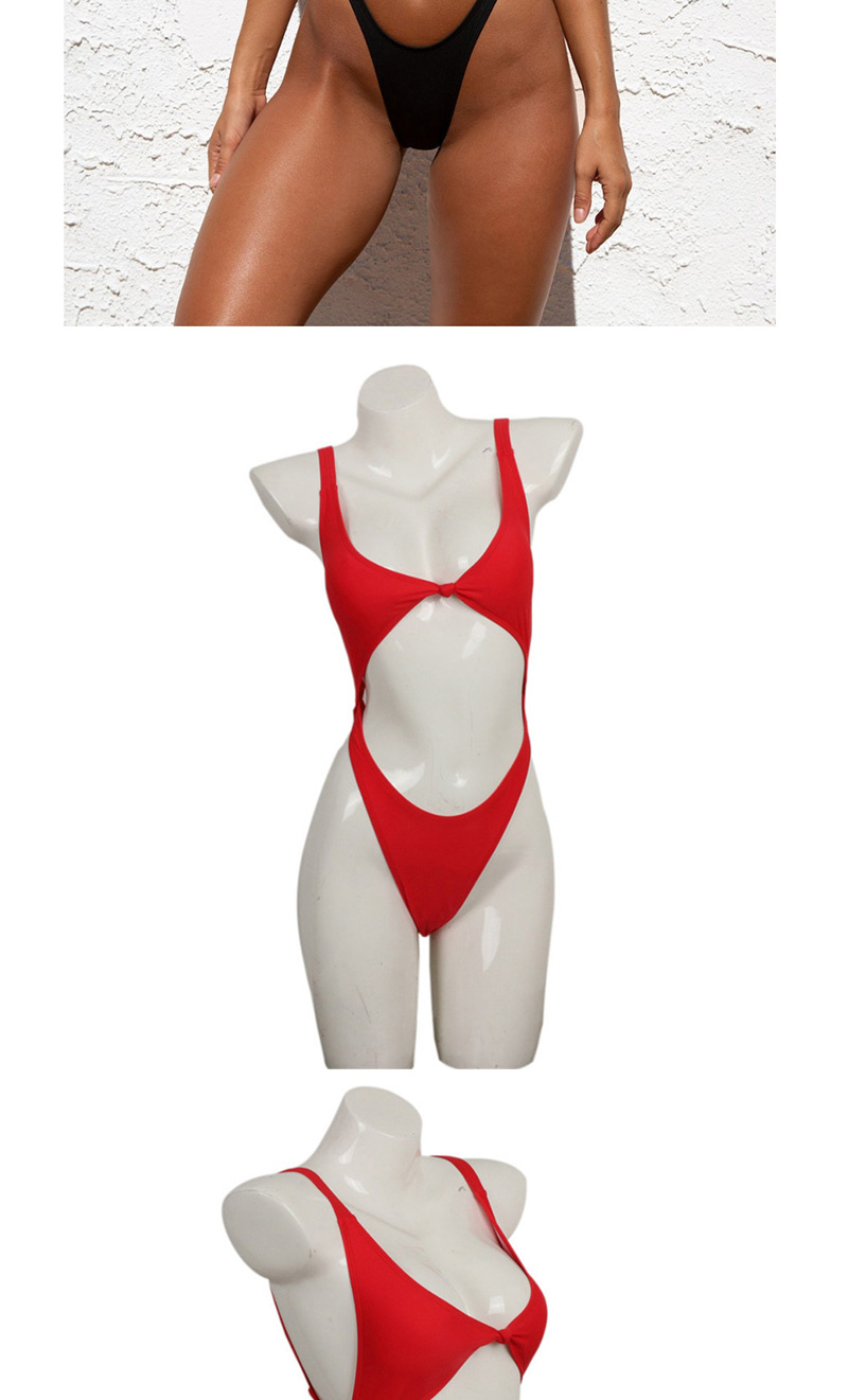 Fashion Red Solid Color One-piece Swimsuit,Bikini Sets