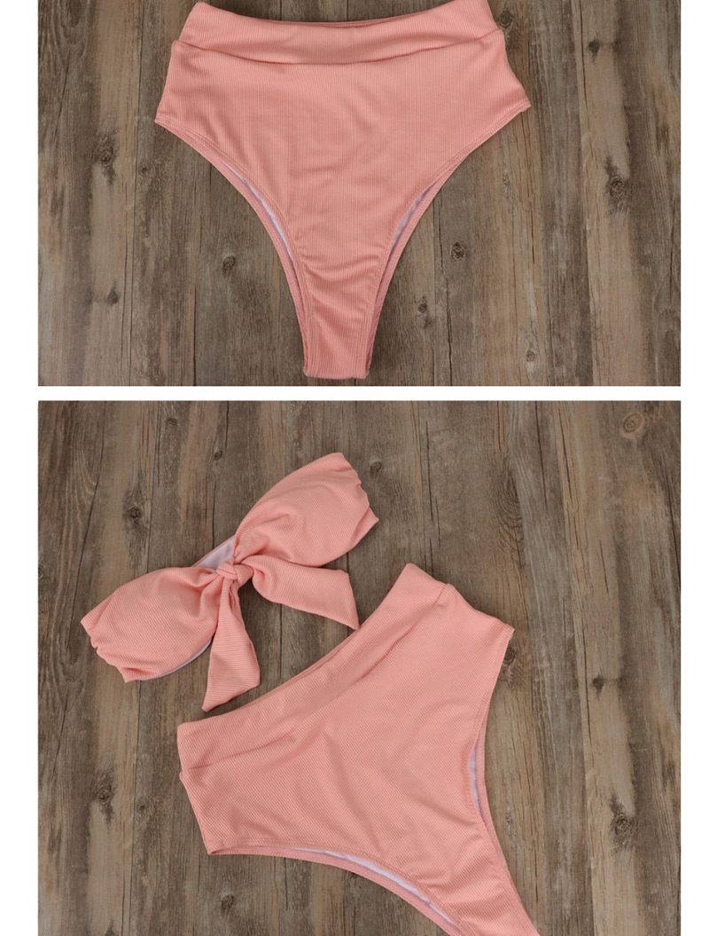 Fashion Pink High Waist Knotted Chest Pad Bikini,Bikini Sets