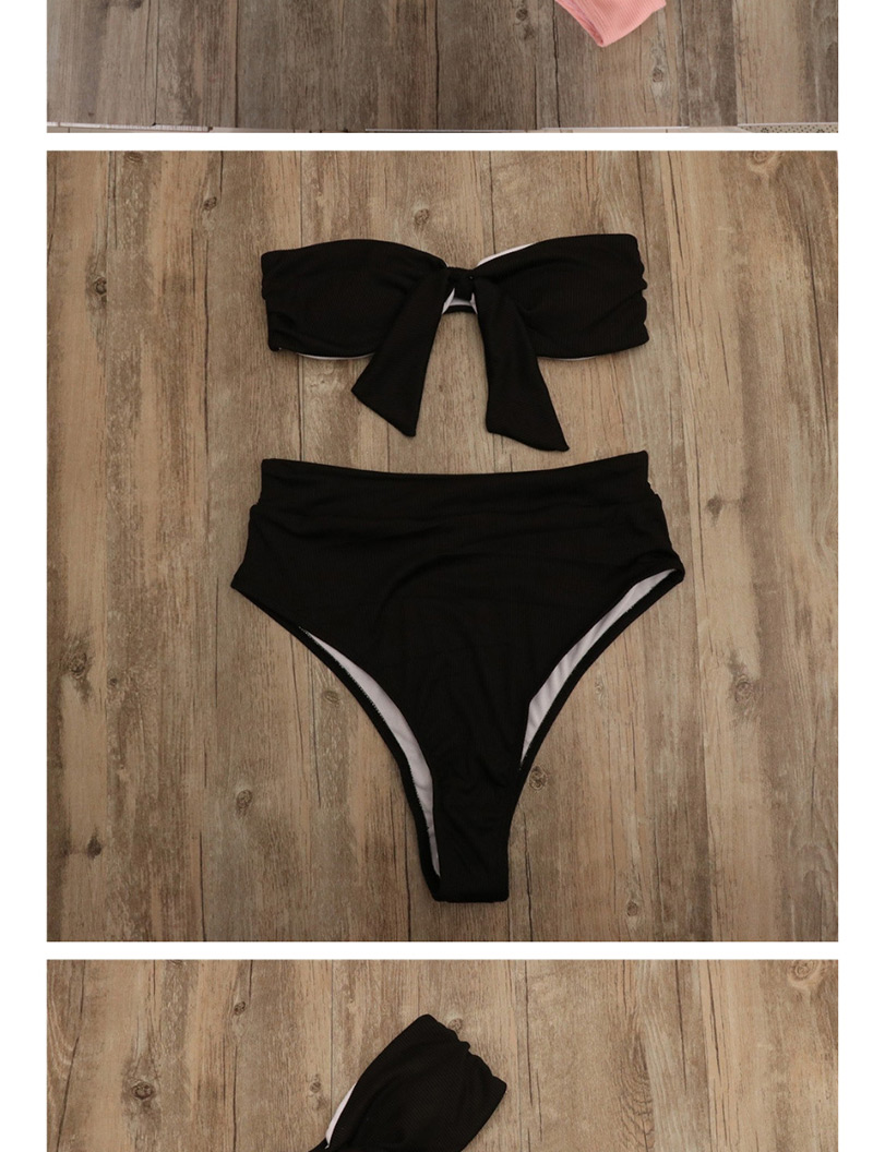 Fashion Black High Waist Knotted Chest Pad Bikini,Bikini Sets