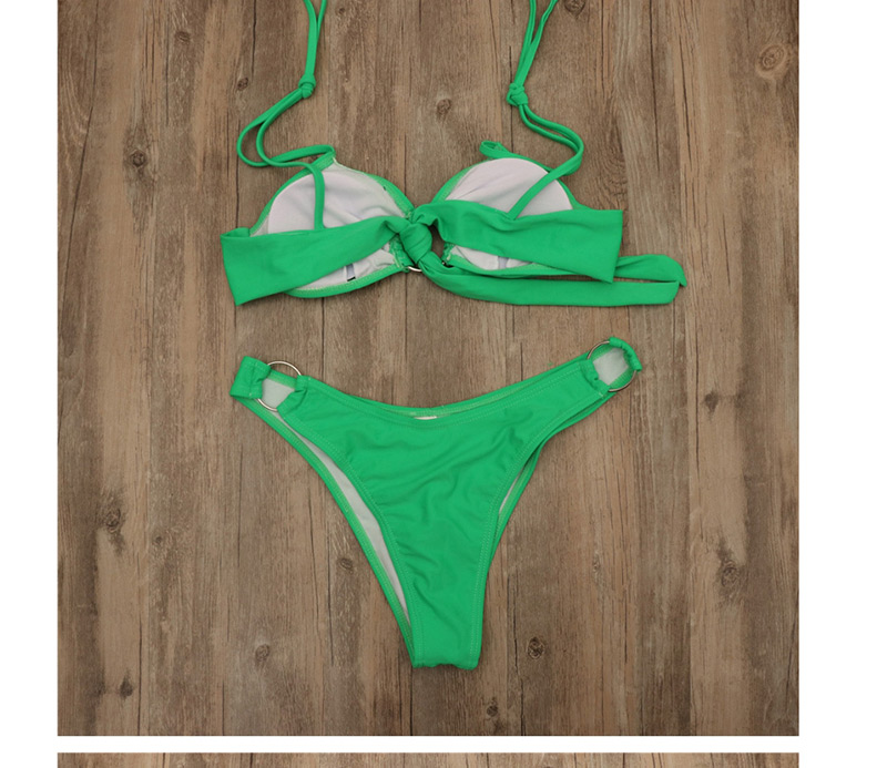 Fashion Green Solid Color Circle Strap Bikini,Bikini Sets