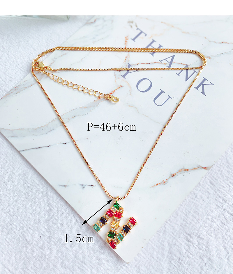 Fashion Q Gold Color Copper Inlaid Zircon Letter Necklace,Necklaces