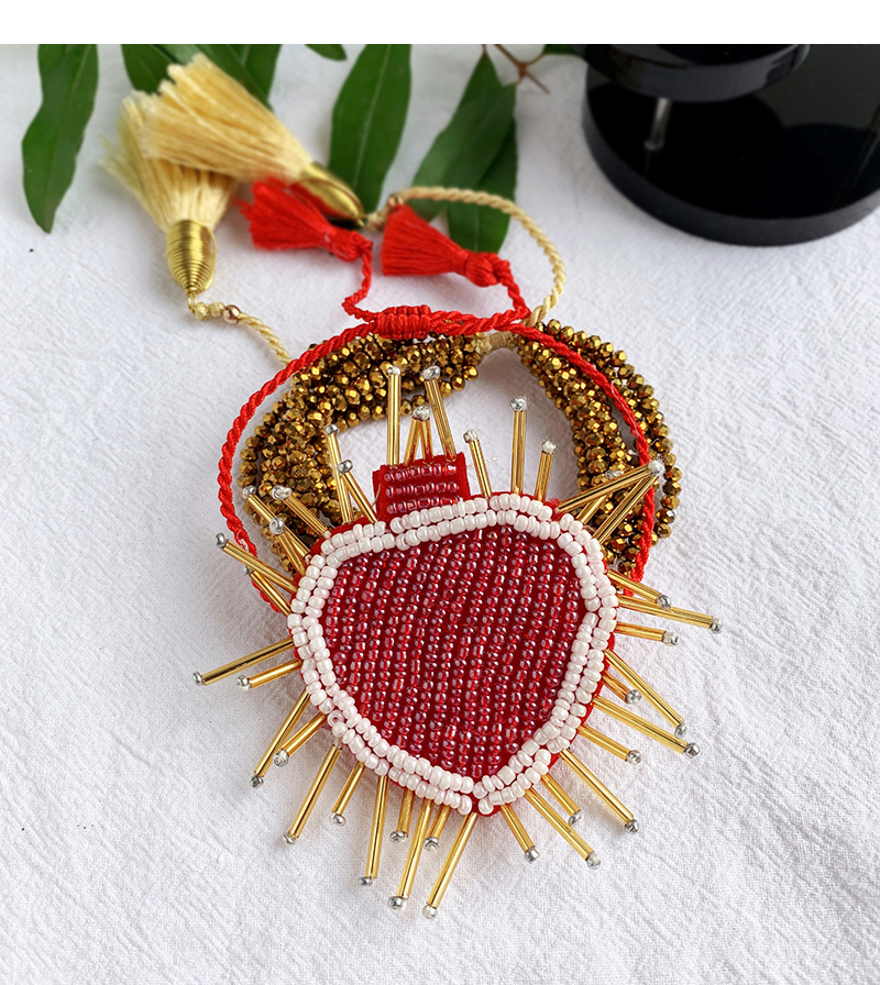 Fashion Red Wine Mizhu Love Adjustable Tassel Bracelet,Beaded Bracelet