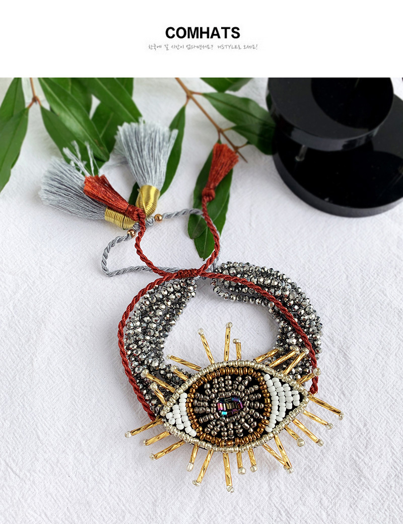 Fashion Gold Beizhu Embroidered Diamond Mouth Adjustable Tassel Bracelet,Beaded Bracelet