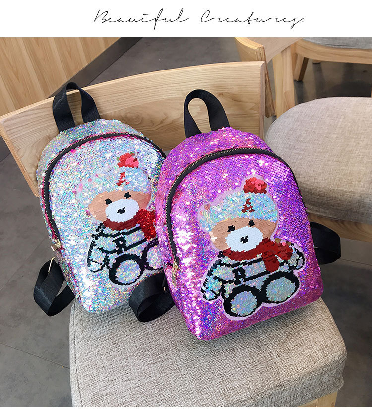 Fashion Purple Sequin Color Changing Backpack,Backpack