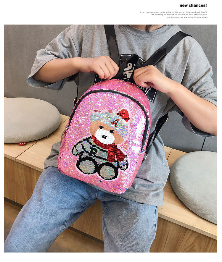 Fashion Pink Sequin Color Changing Backpack,Backpack