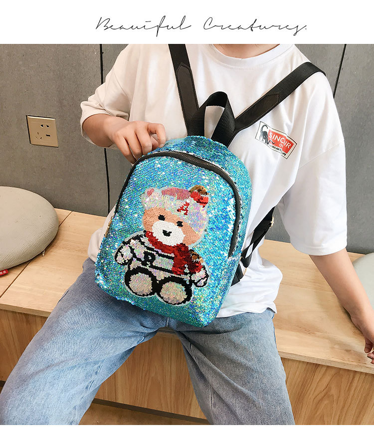 Fashion Silver Sequin Color Changing Backpack,Backpack