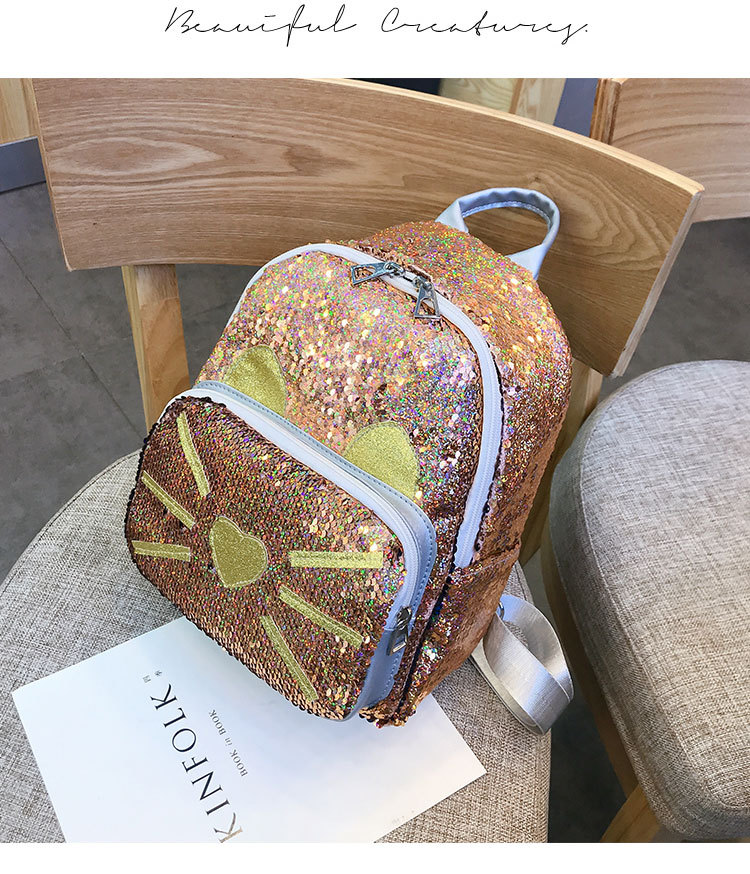Fashion Gold Sequined Laser Backpack,Backpack