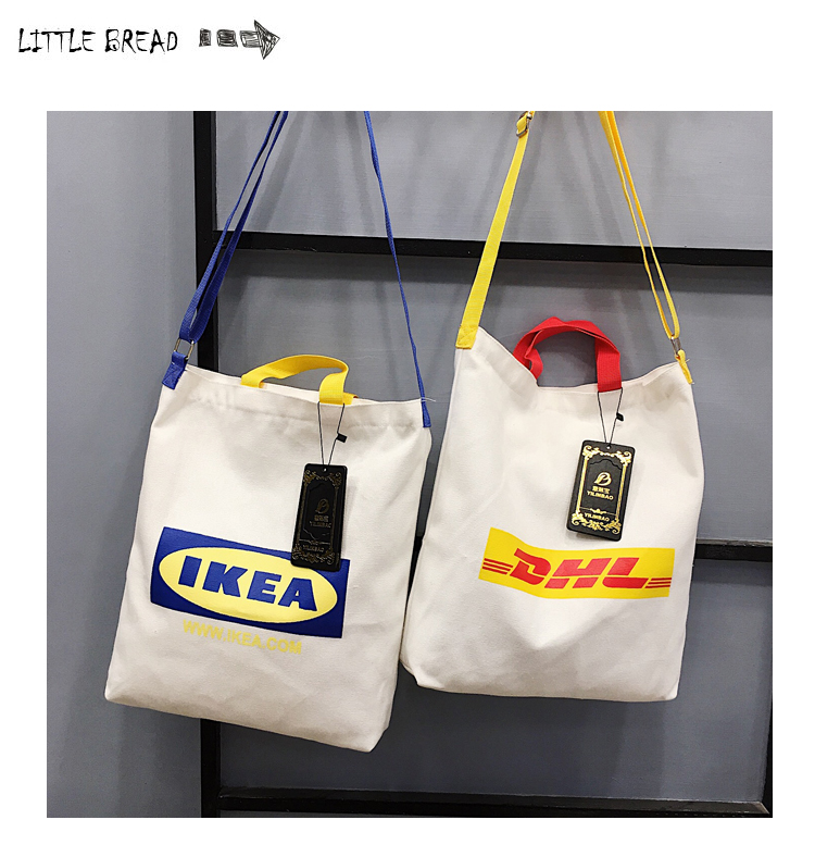 Fashion Yellow White Canvas Contrast Color Sail Shoulder Bag,Messenger bags
