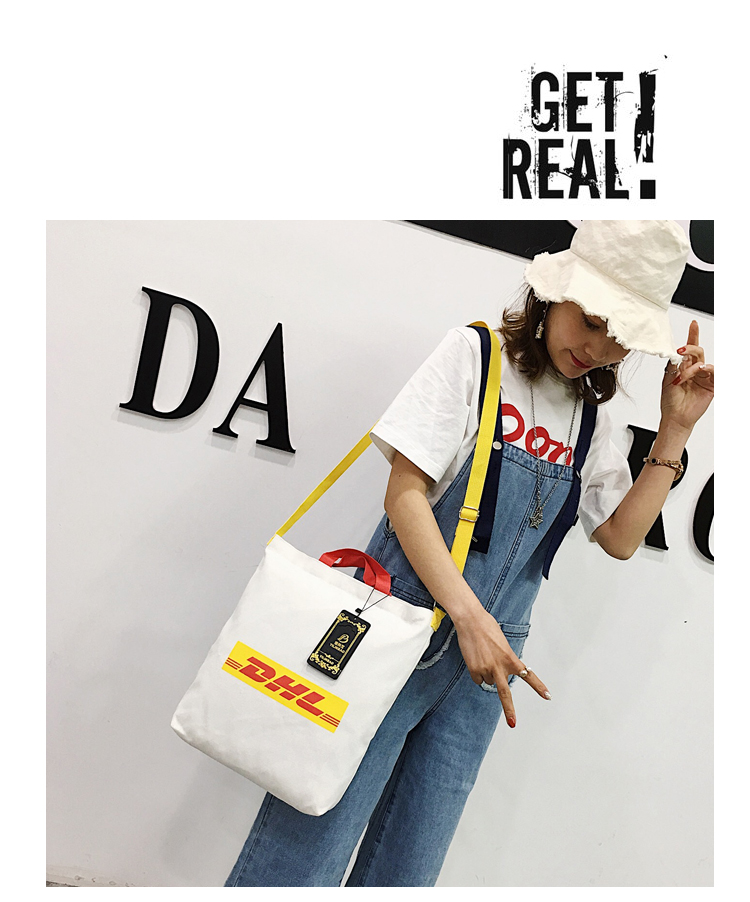 Fashion Yellow White Canvas Contrast Color Sail Shoulder Bag,Messenger bags