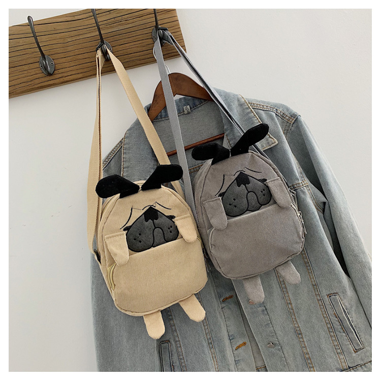 Fashion Khaki Puppy Shoulder Messenger Bag,Shoulder bags