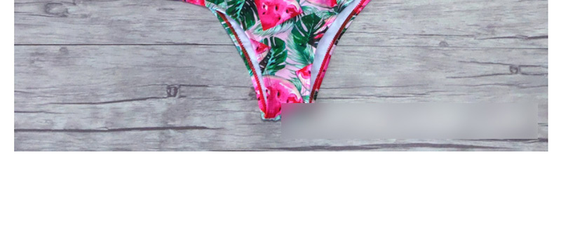 Fashion Color Block High-waisted Shoulder Ruffled Printed Bikini,Bikini Sets