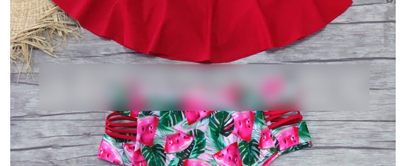 Fashion Small Floral High-waisted Shoulder Ruffled Printed Bikini,Bikini Sets