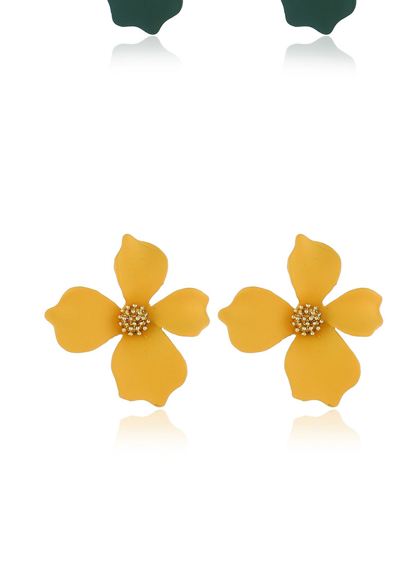 Fashion Dark Yellow Flower Earrings,Stud Earrings