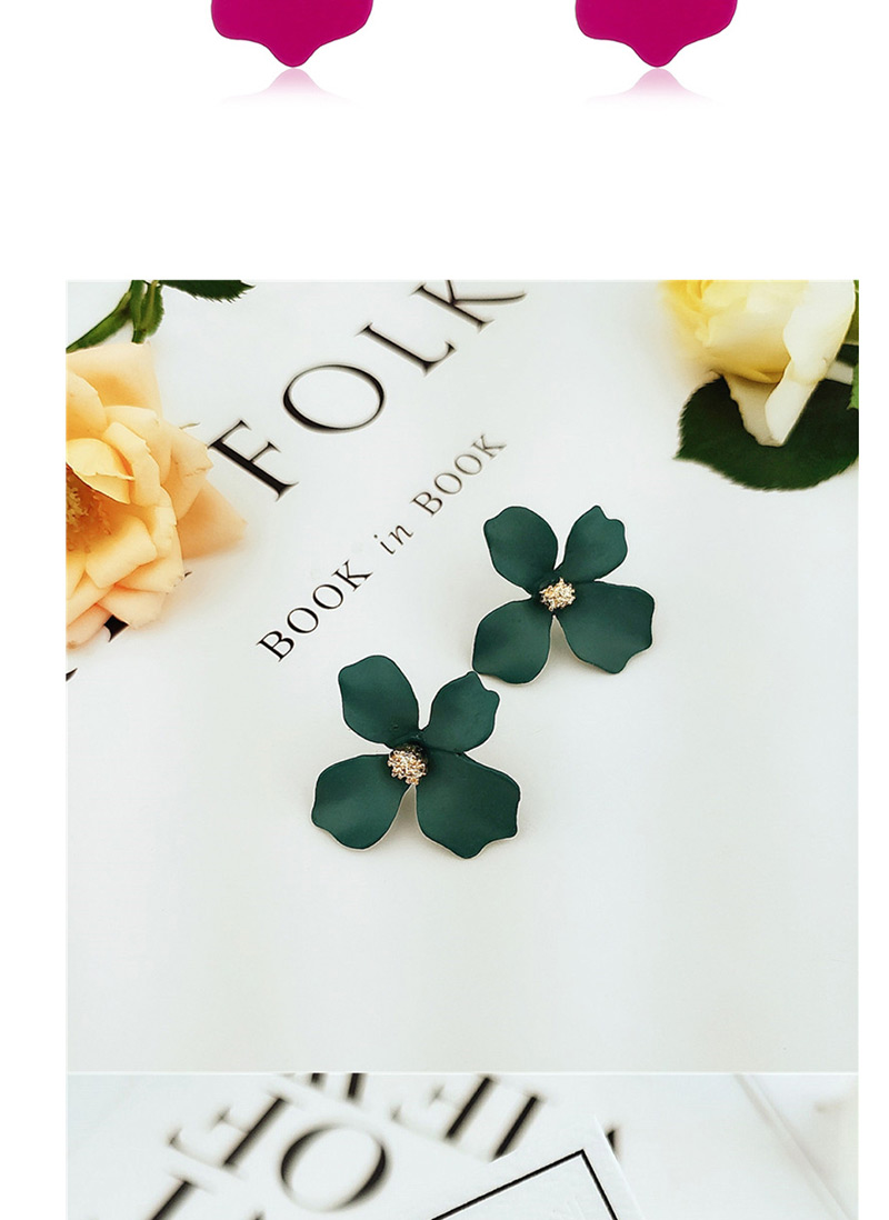 Fashion Green Flower Earrings,Stud Earrings