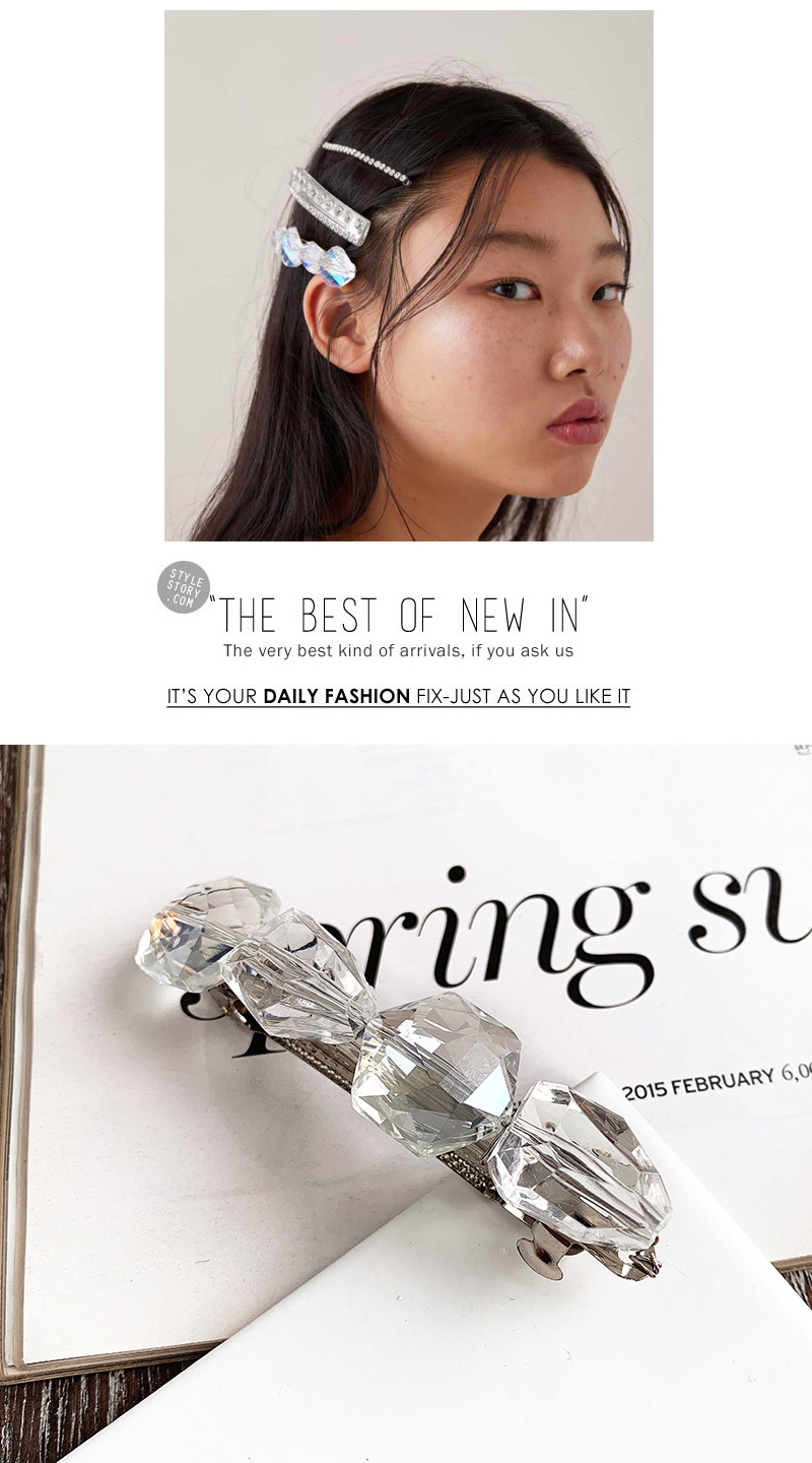 Fashion Silver Alloy Diamond-studded Hair Clips Three-piece,Hairpins